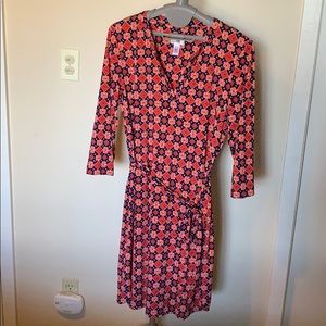 DM Collection Patterned Belted Dress.